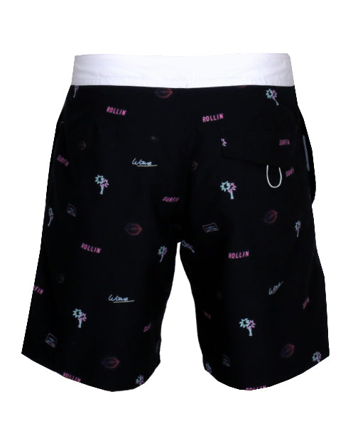 COHETE - NEON ROLLIN 17" BOARDSHORT/BLACK