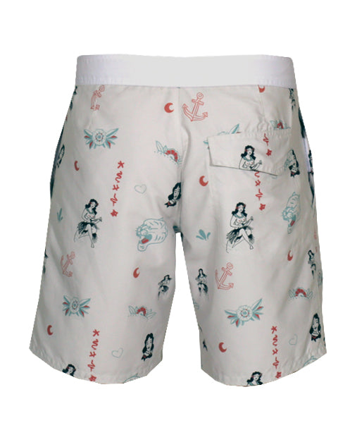 COHETE - OLD SKOOL 17" BOARDSHORT/CREAM